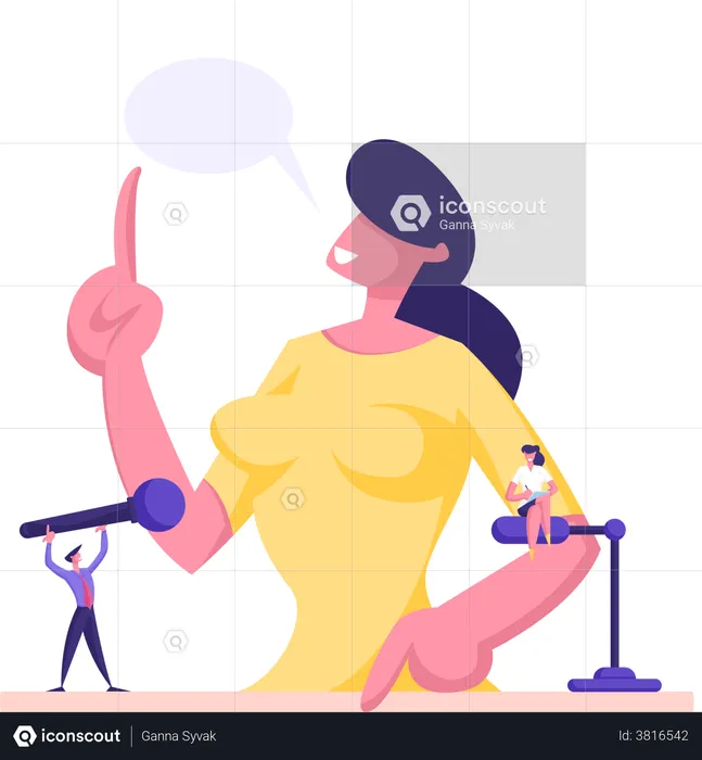 Businesswoman giving an interview  Illustration