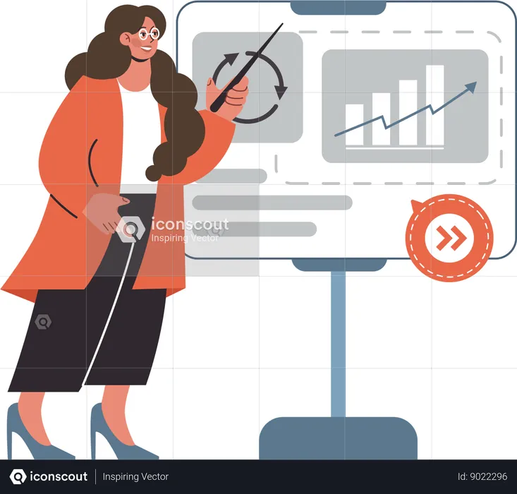 Businesswoman giving business presentation  Illustration