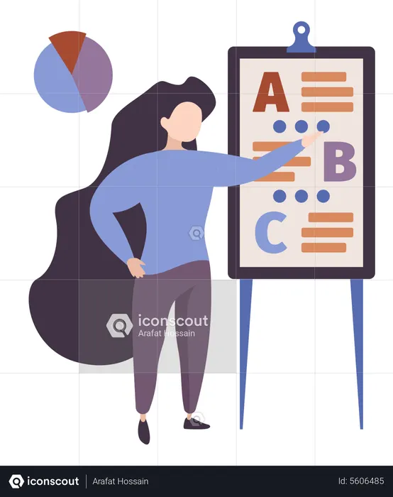 Businesswoman giving business training  Illustration