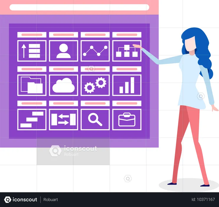 Businesswoman giving Presentation  Illustration