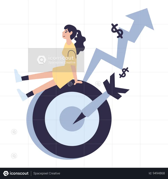 Businesswoman goal  Illustration