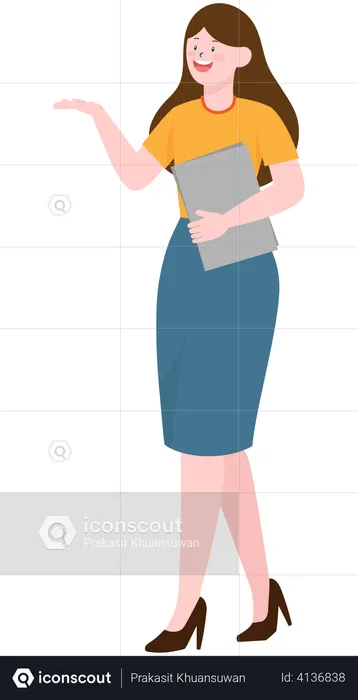 Businesswoman going to office  Illustration