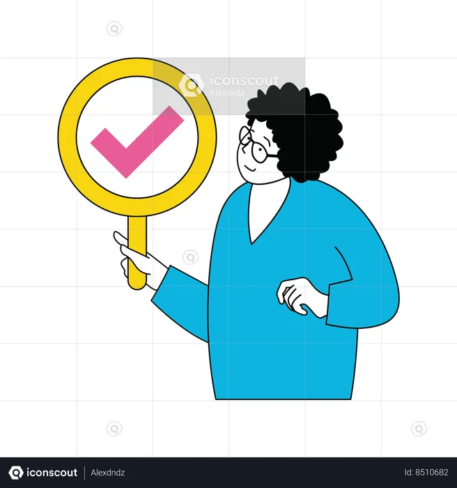 Businesswoman have approved task  Illustration