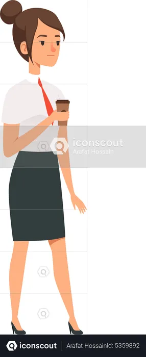 Businesswoman having coffee  Illustration