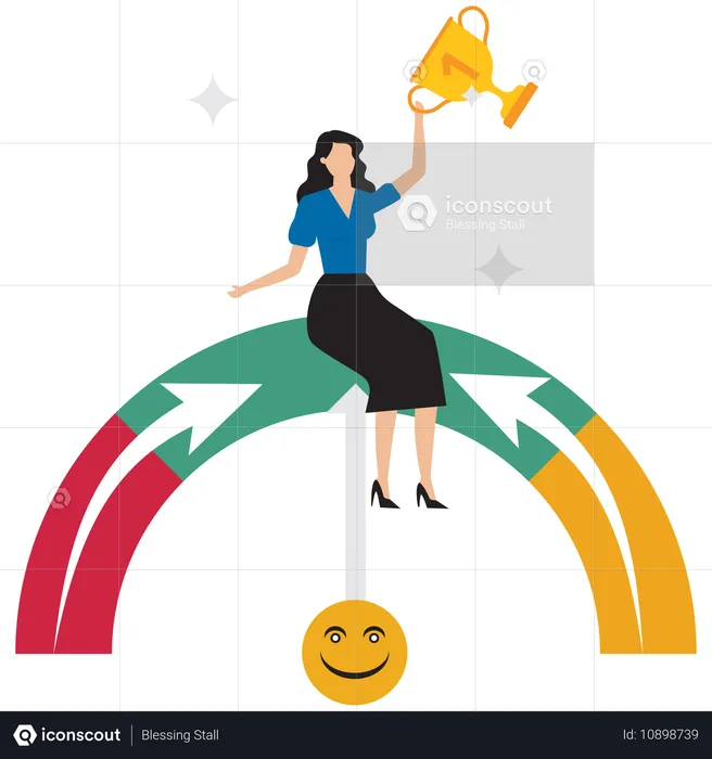 Businesswoman having customer survey rating  Illustration