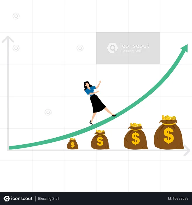 투자성장을 이룬 사업가  일러스트레이션