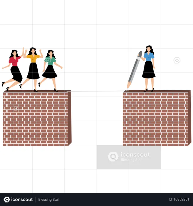 Businesswoman helping new aspirants  Illustration