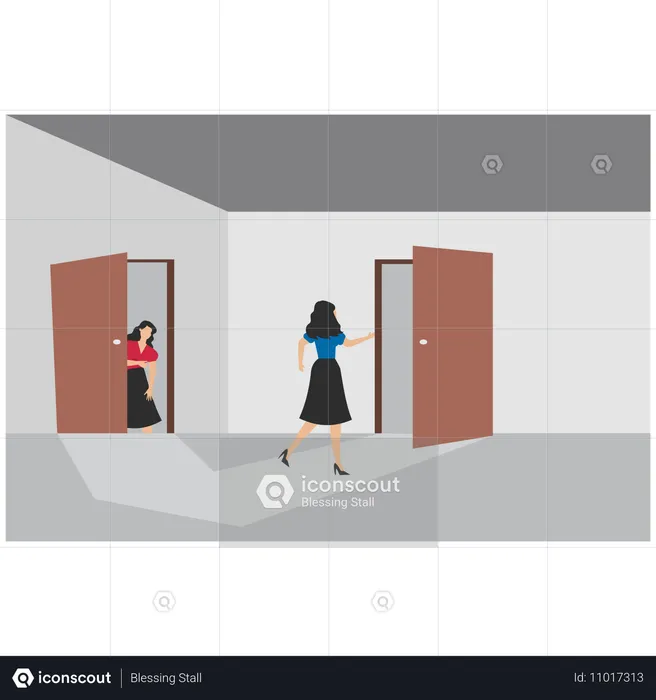 Businesswoman hiring new employee  Illustration