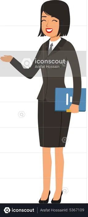 Businesswoman holding document  Illustration