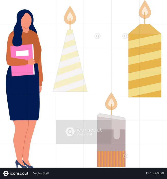 Businesswoman holding file  Illustration