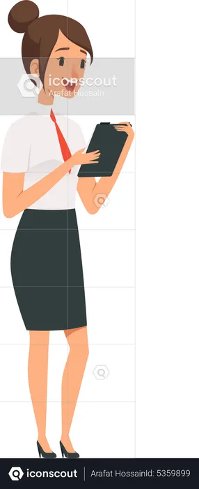 Businesswoman holding mobile tablet  Illustration