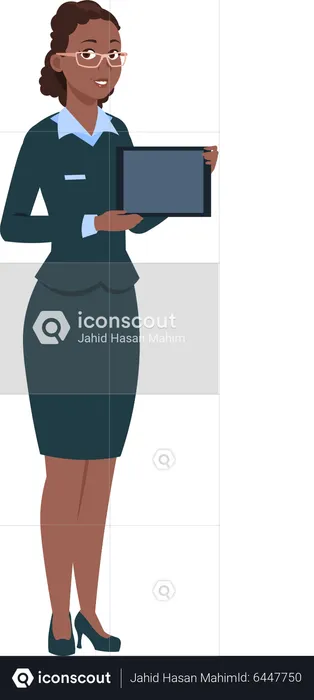 Businesswoman holding tablet  Illustration