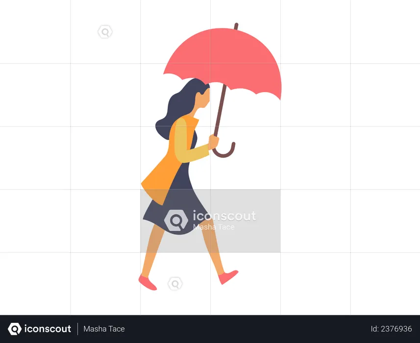 Businesswoman holding umbrella  Illustration