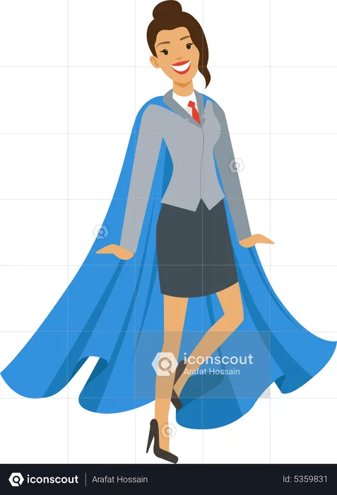 Businesswoman In Cape  Illustration