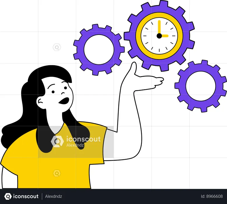 Businesswoman is doing schedule management  Illustration