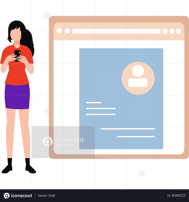 Businesswoman is searching new employee  Illustration