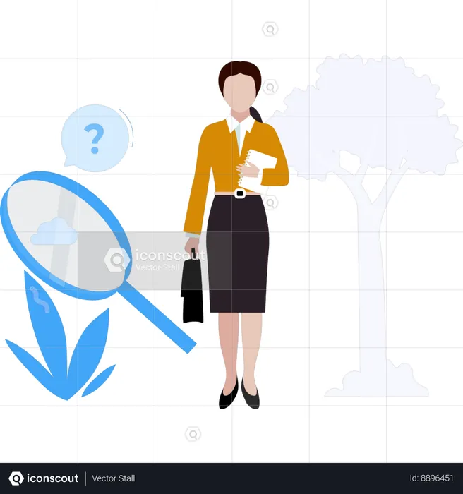 Businesswoman is standing  Illustration