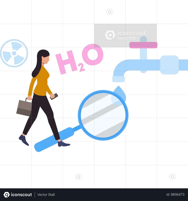 Businesswoman is walking  Illustration
