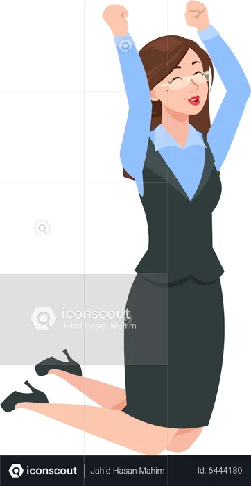Businesswoman jumping  Illustration