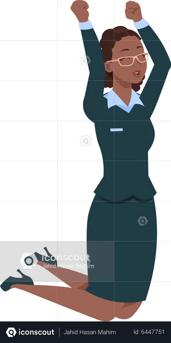 Businesswoman jumping  Illustration