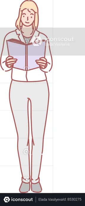 Businesswoman looking at report  Illustration