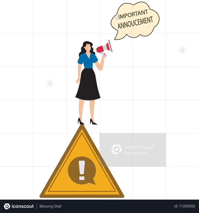 Businesswoman making business announcement  Illustration