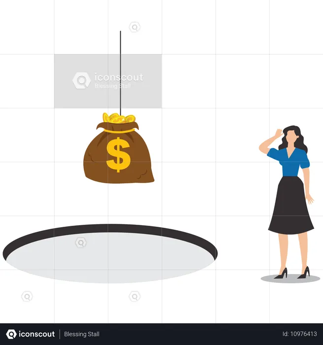 Businesswoman making decisions when running a business  Illustration