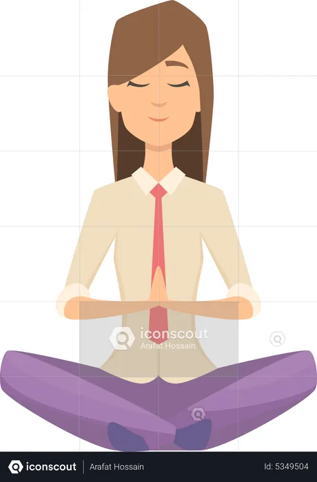 Businesswoman Meditating  Illustration