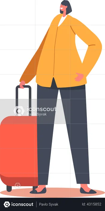 Businesswoman on a business trip  Illustration