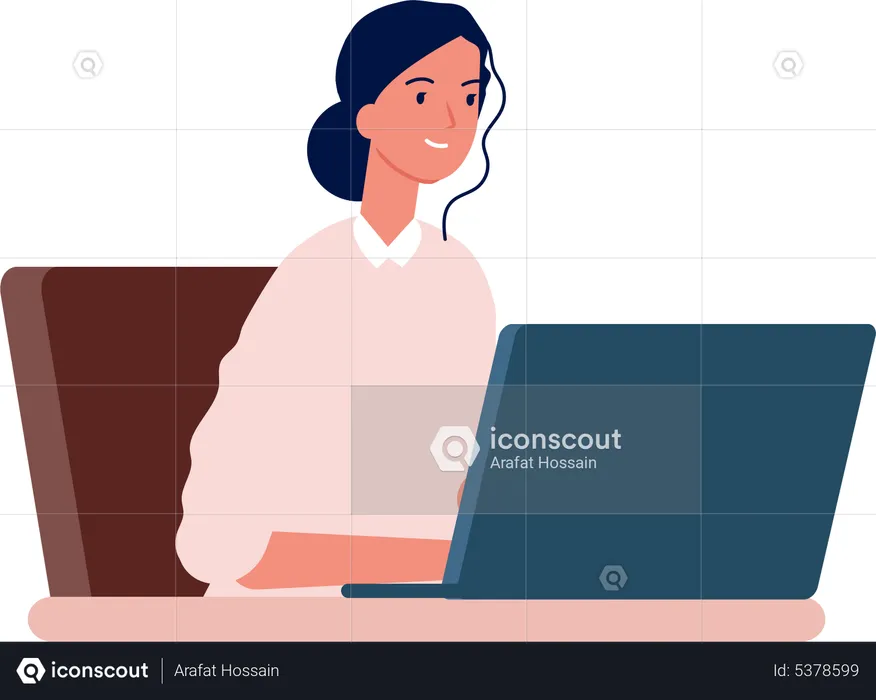 Businesswoman on an online video call  Illustration