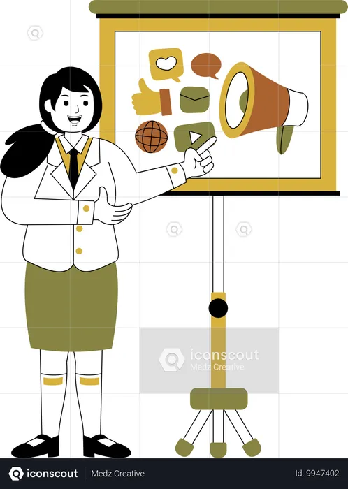 Businesswoman presentation  Illustration