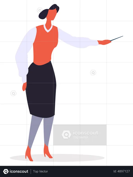 Businesswoman Presenter at Work  Illustration