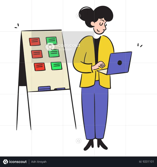 Businesswoman Presenting A Project  Illustration