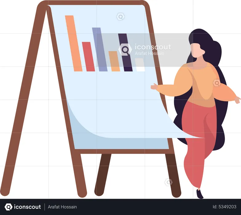 Businesswoman presenting data analytics  Illustration