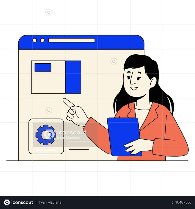 Businesswoman presenting data in meeting  Illustration