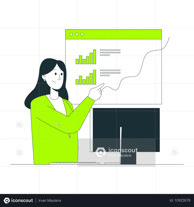 Businesswoman Presenting Data Insights  Illustration