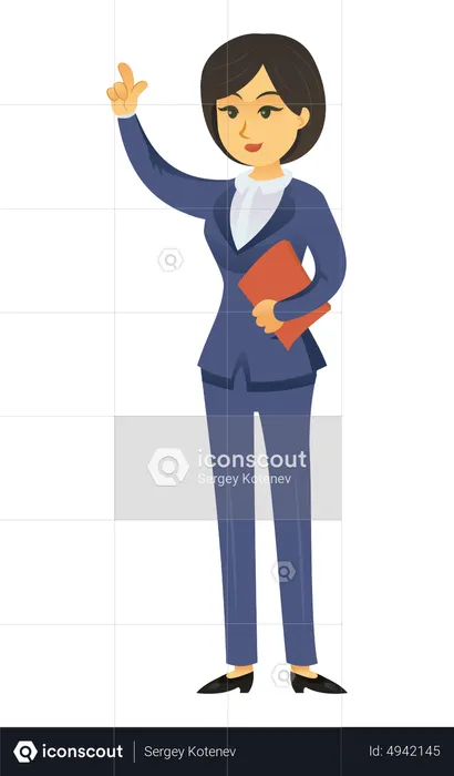 Businesswoman Raising Hand  Illustration