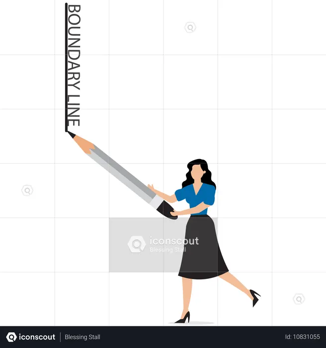 사업의 경계를 설정하는 사업가  일러스트레이션