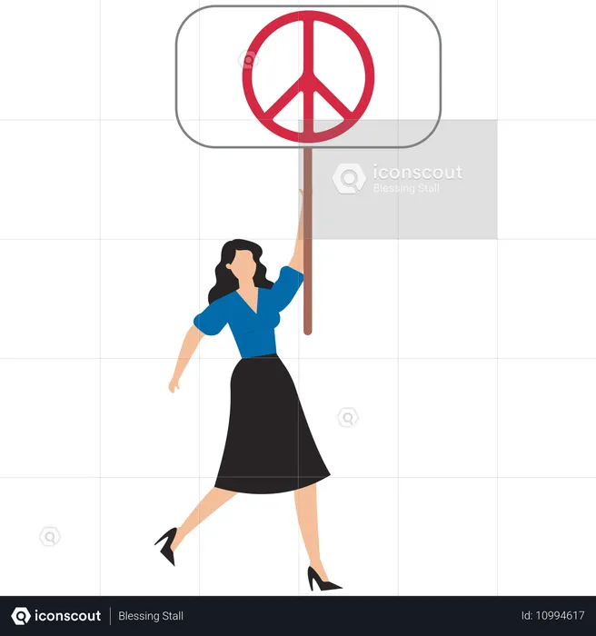 Businesswoman showing peace sign  Illustration