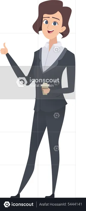 Businesswoman showing thumbs up  Illustration