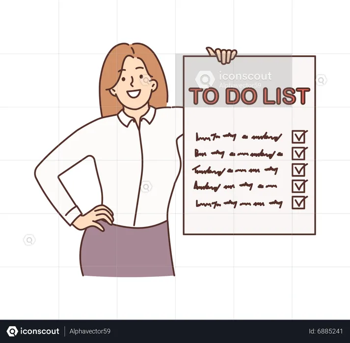 Businesswoman showing to do list  Illustration
