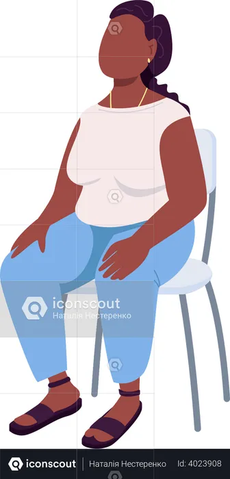 Businesswoman sitting in the chair  Illustration