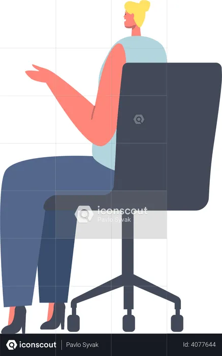 Businesswoman sitting in the office chair  Illustration