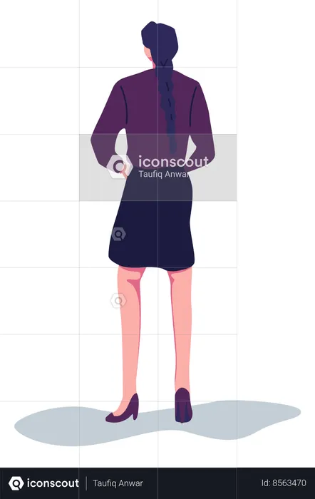 Businesswoman Standing  Illustration