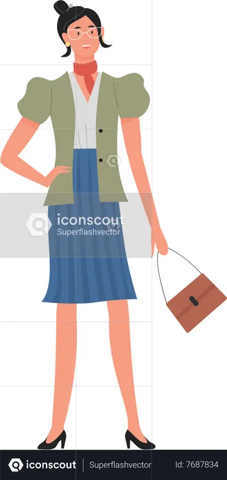 Businesswoman standing  Illustration