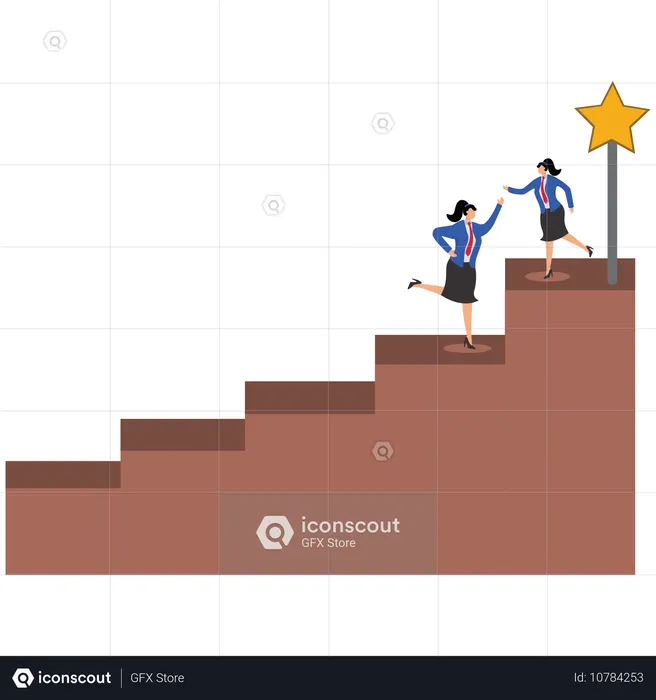 동료가 목표를 달성하도록 지원하는 사업가  일러스트레이션