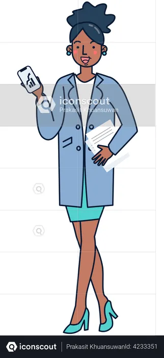 Businesswoman talking on phone  Illustration