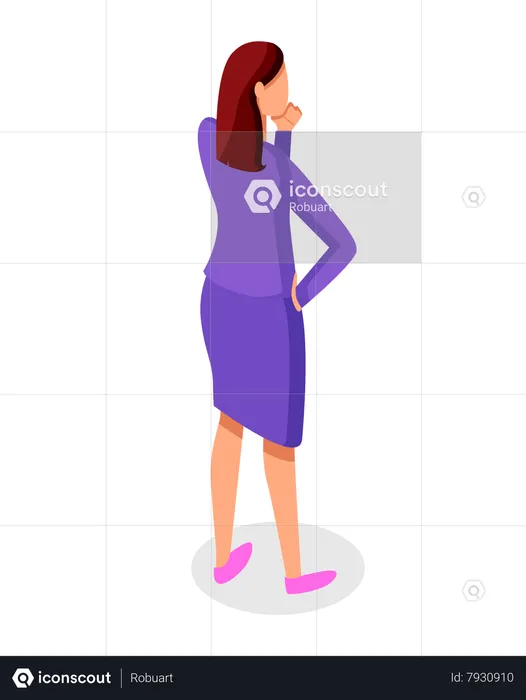Businesswoman Thinking  Illustration