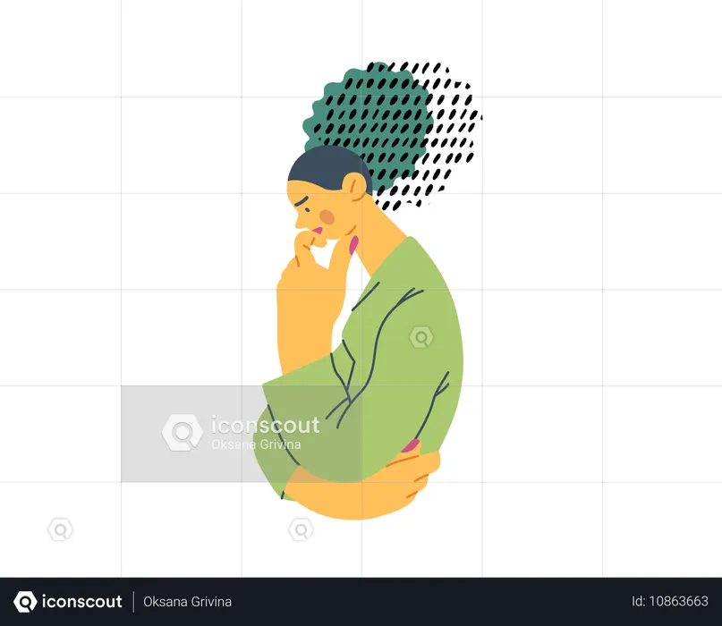 Businesswoman thinking about business  Illustration