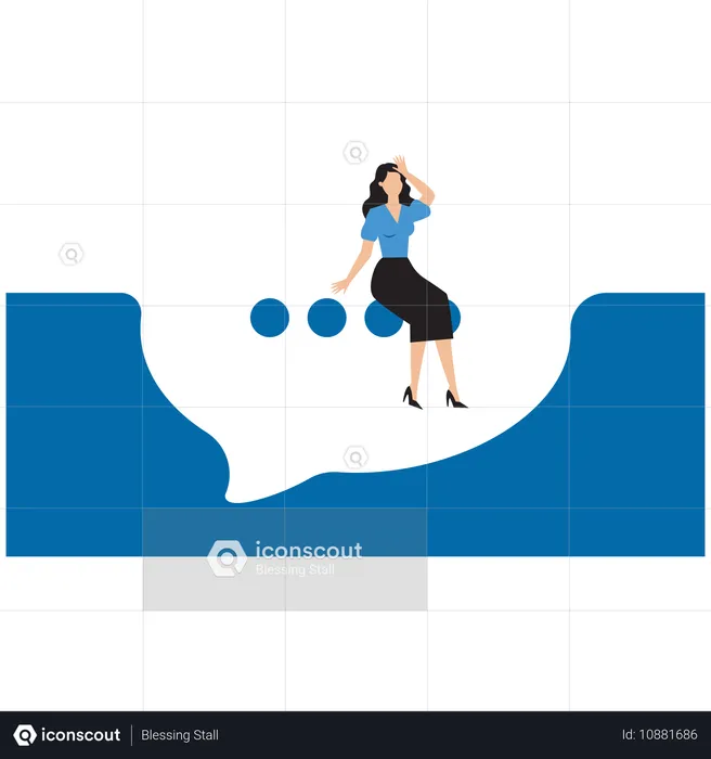 Businesswoman thinking about business solution  Illustration